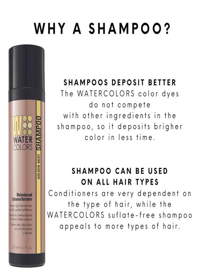 Watercolors Color Depositing Shampoo, Semi Permanent Hair Color 8.5 oz - GOLDEN MIST - Image 5